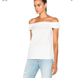 Tibi Seersucker Off The Shoulder Top (B4)